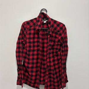 Croft & Barrow Red and Black Plaid Shirt